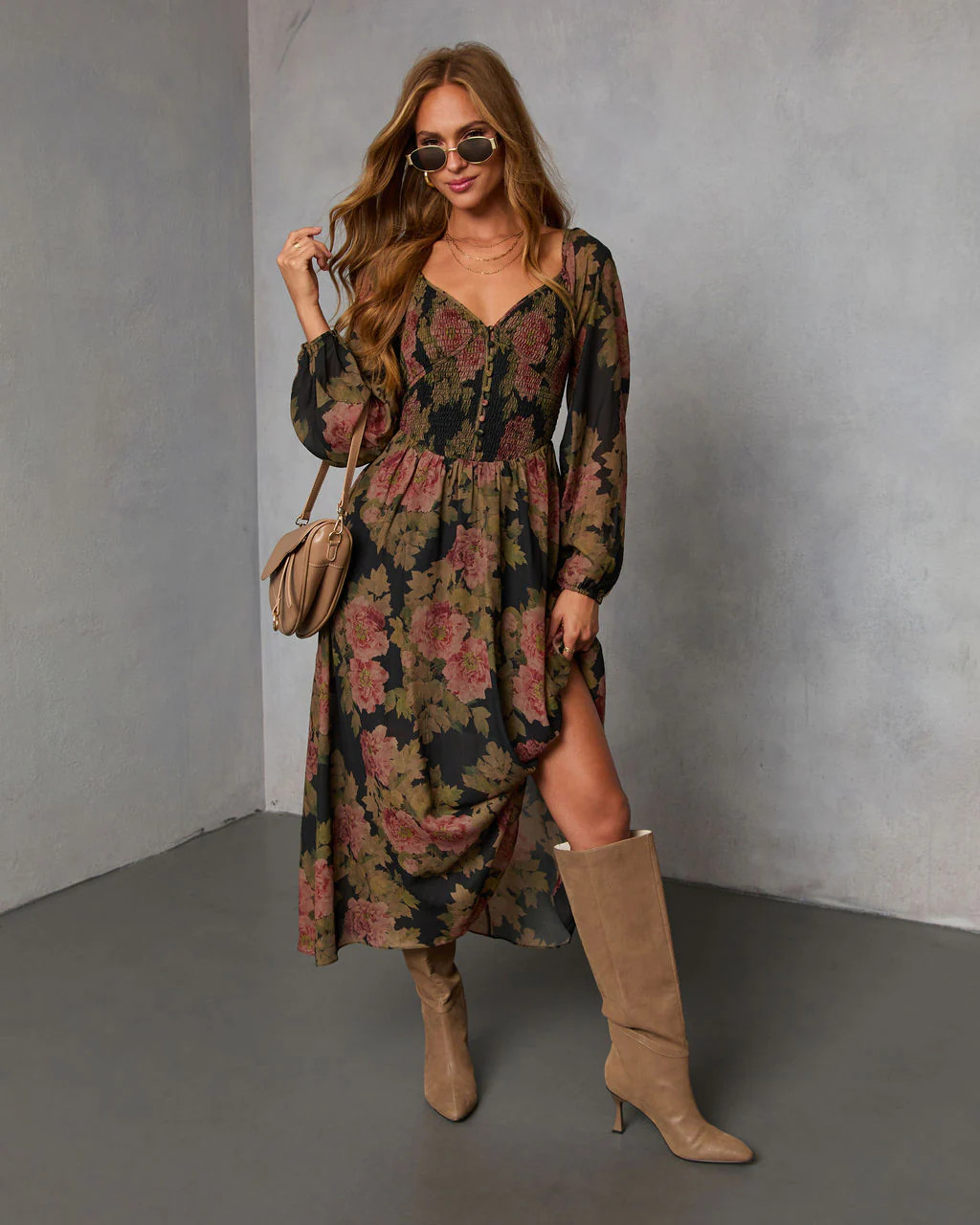 Mekia Printed Smocked Maxi Dress | VICI