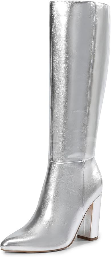 DREAM PAIRS Knee High Boots Women Chunky Heel Pointed Toe Tall Boots for Women Side Zipper Long B... | Amazon (US)