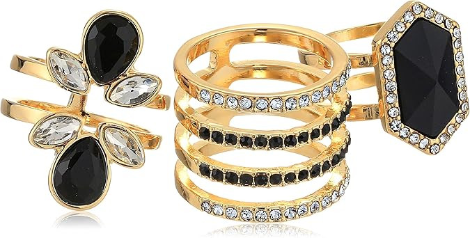 GUESS Women's 3 Piece Cocktail Ring Set | Amazon (US)