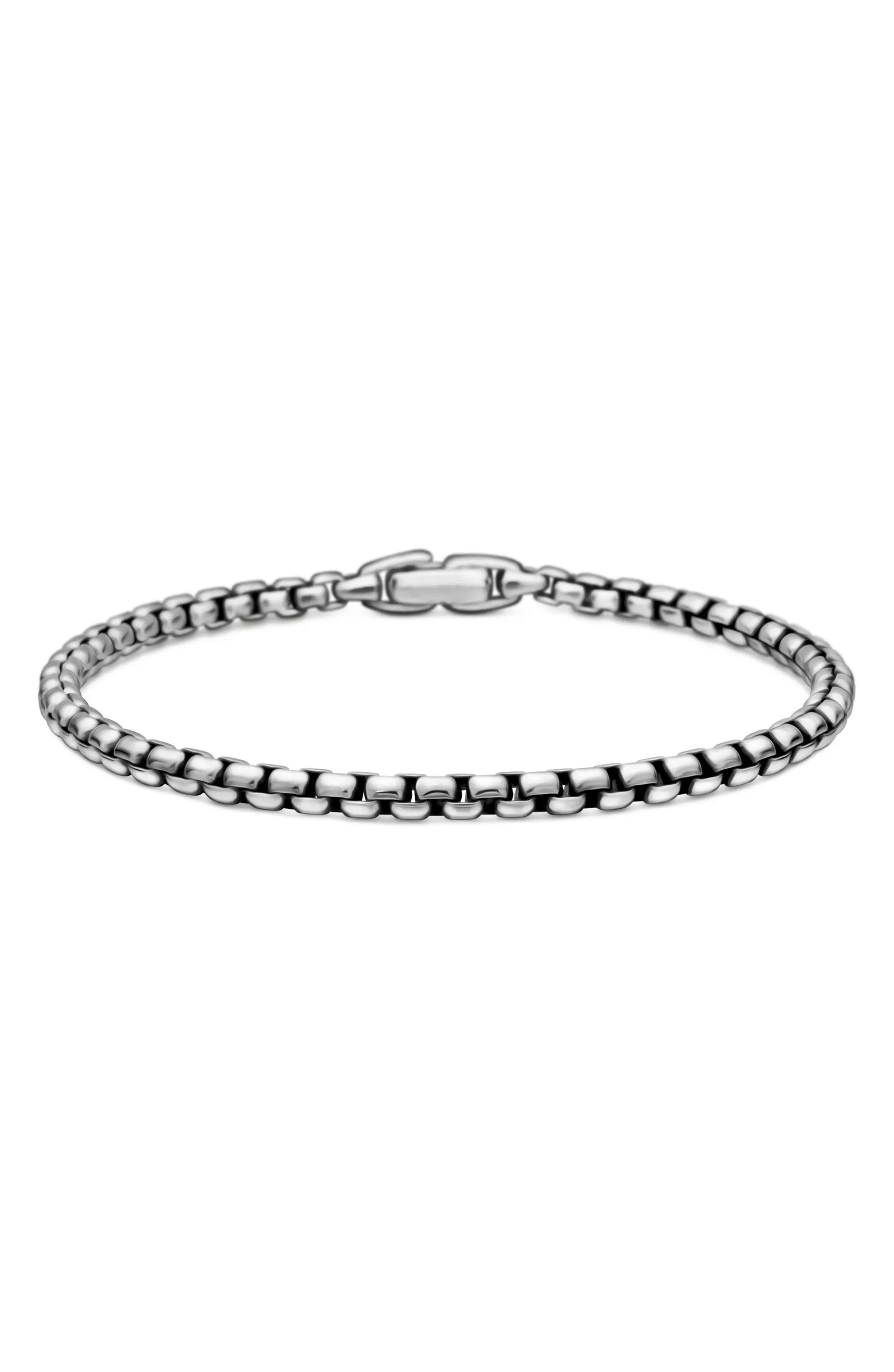 Men's Box Chain Bracelet in Sterling Silver, 4mm | Nordstrom