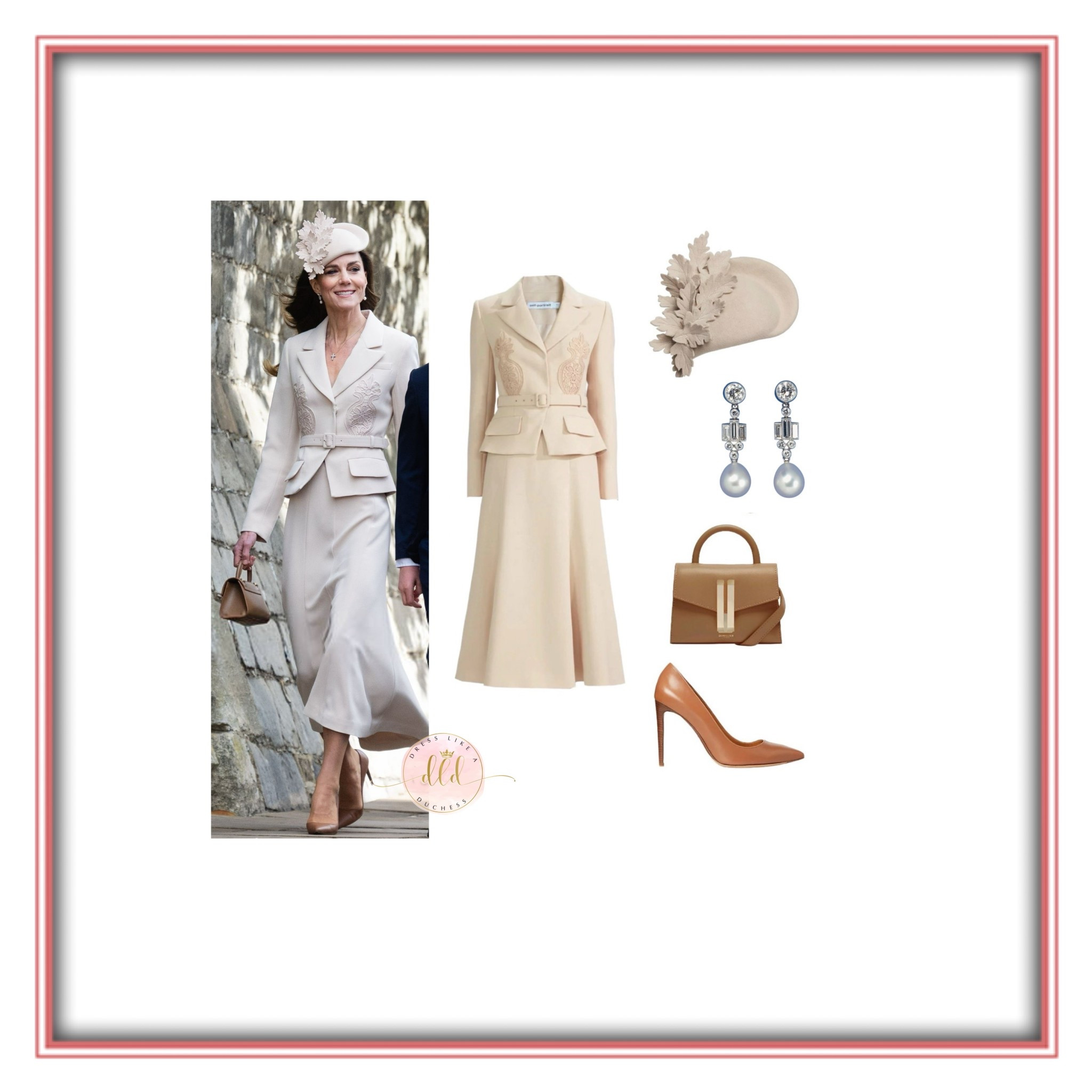 4/5/26 Kate Middleton attends Easter Matins Service at St. George’s Chapel on the grounds of Windsor Castle wearing Self-Portrait 💒 🐣