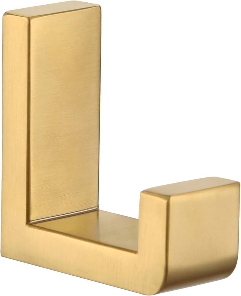 Angle Simple Robe Towel Hook Brushed Gold, SUS304 Stainless Steel Bath Towel Holder, Wide Utility... | Amazon (US)