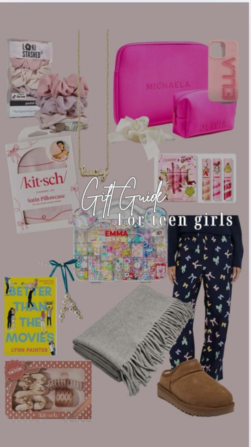 Gift guide for teen girls 

Personalized gifts, monogram, book lover, bows, pjs 

#LTKFindsUnder100 #LTKGiftGuide