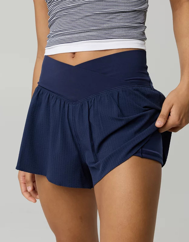 OFFLINE By Aerie Real Me Seersucker Crossover Flowy Short | Aerie