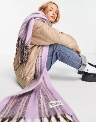 Damson Madder oversized blanket scarf in lilac stripe | ASOS | ASOS (Global)