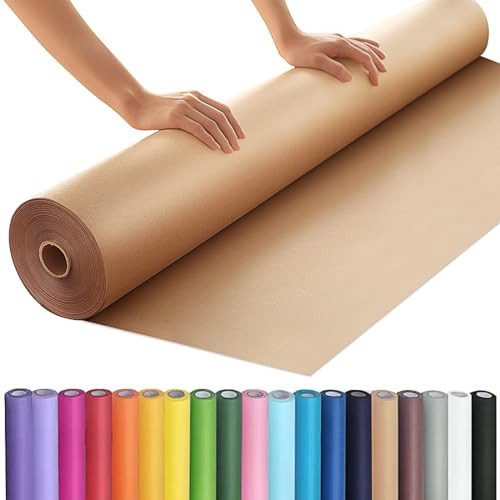 PerkHomy 36" x 2,400" (200') Brown Kraft Paper Roll for Craft Bulletin Board Paper Art Table Covering Crafting Gift Wrapping Bouquet Packing Parcel 70GSM 50LB (Brown, 36" x 200') | Amazon (US)