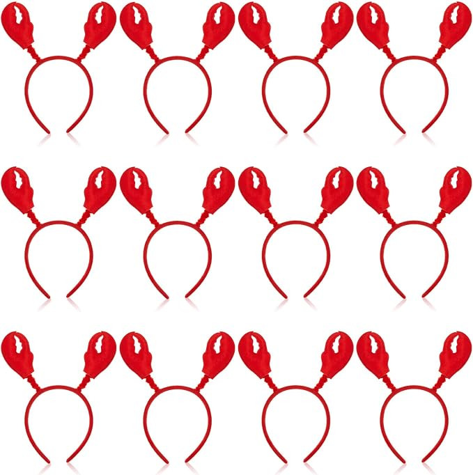 12 Pcs Crab Lobster Headbands Crayfish Claws Headband Lobster Headwear Hair Hoop Lobster Head Bop... | Amazon (US)