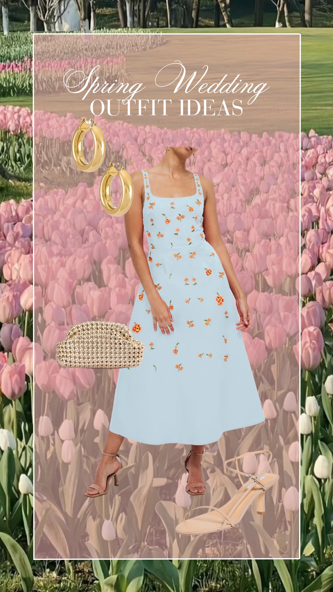 Spring wedding guest outfit idea!