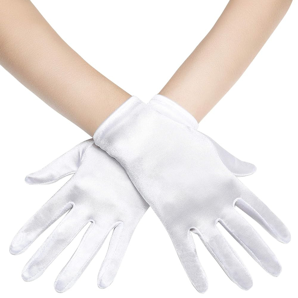 BABEYOND Short Satin Gloves for Women - Silk Opera Wedding Bridal Gloves Tea Party Banquet Costum... | Amazon (US)