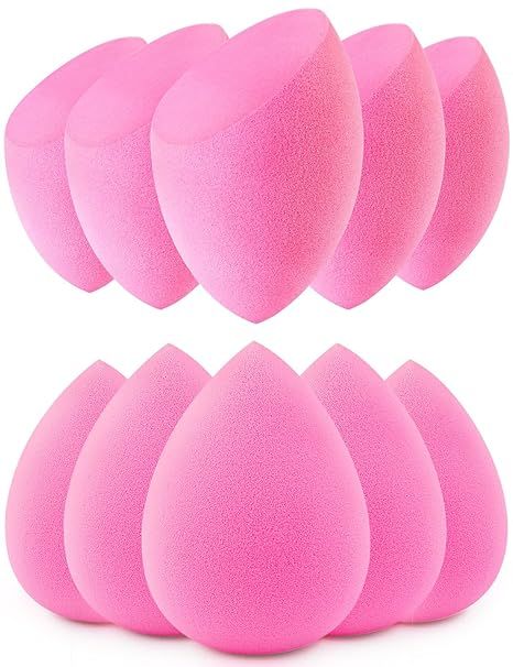 BEAKEY 10pcs Makeup Sponge Set, Bouncy and Soft Beauty Sponge for Blending Powder, Cream and Liqu... | Amazon (US)