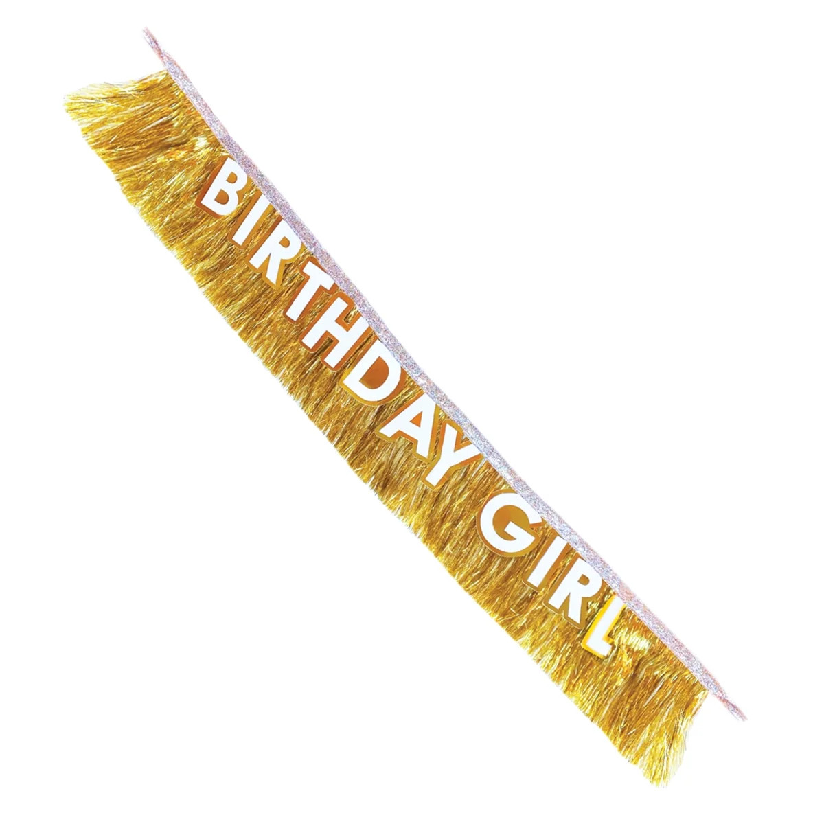 Packed Party 'Birthday Girl' Gold Fringe Sash - Walmart.com | Walmart (US)