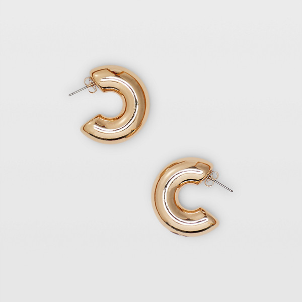 Club Monaco Gold Curved Hoop Earrings in Size One Size | Club Monaco (Global)