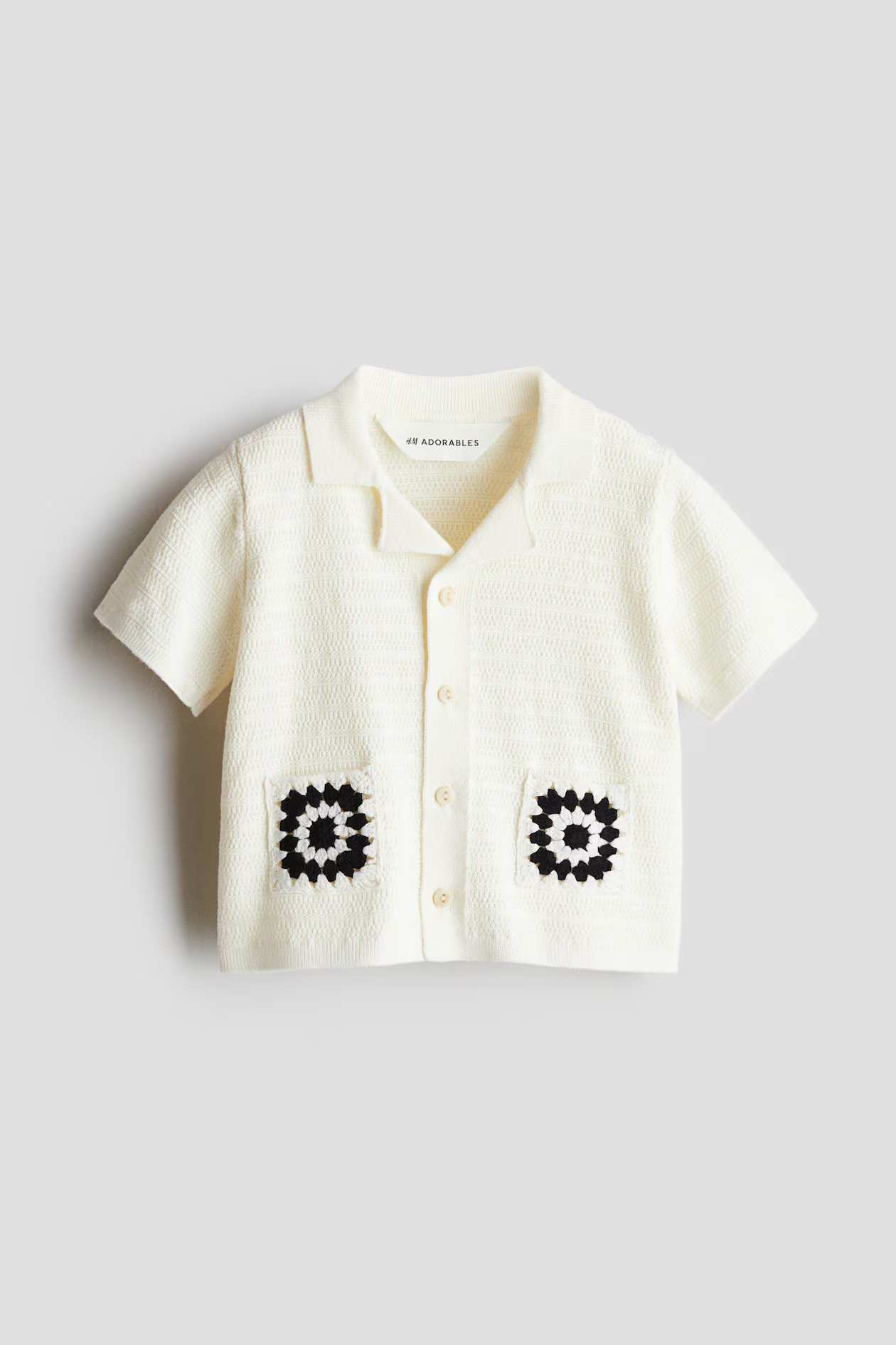 Chemise en maille texturée avec col cubain | H&M (FR, IT, ES, PT, BE)