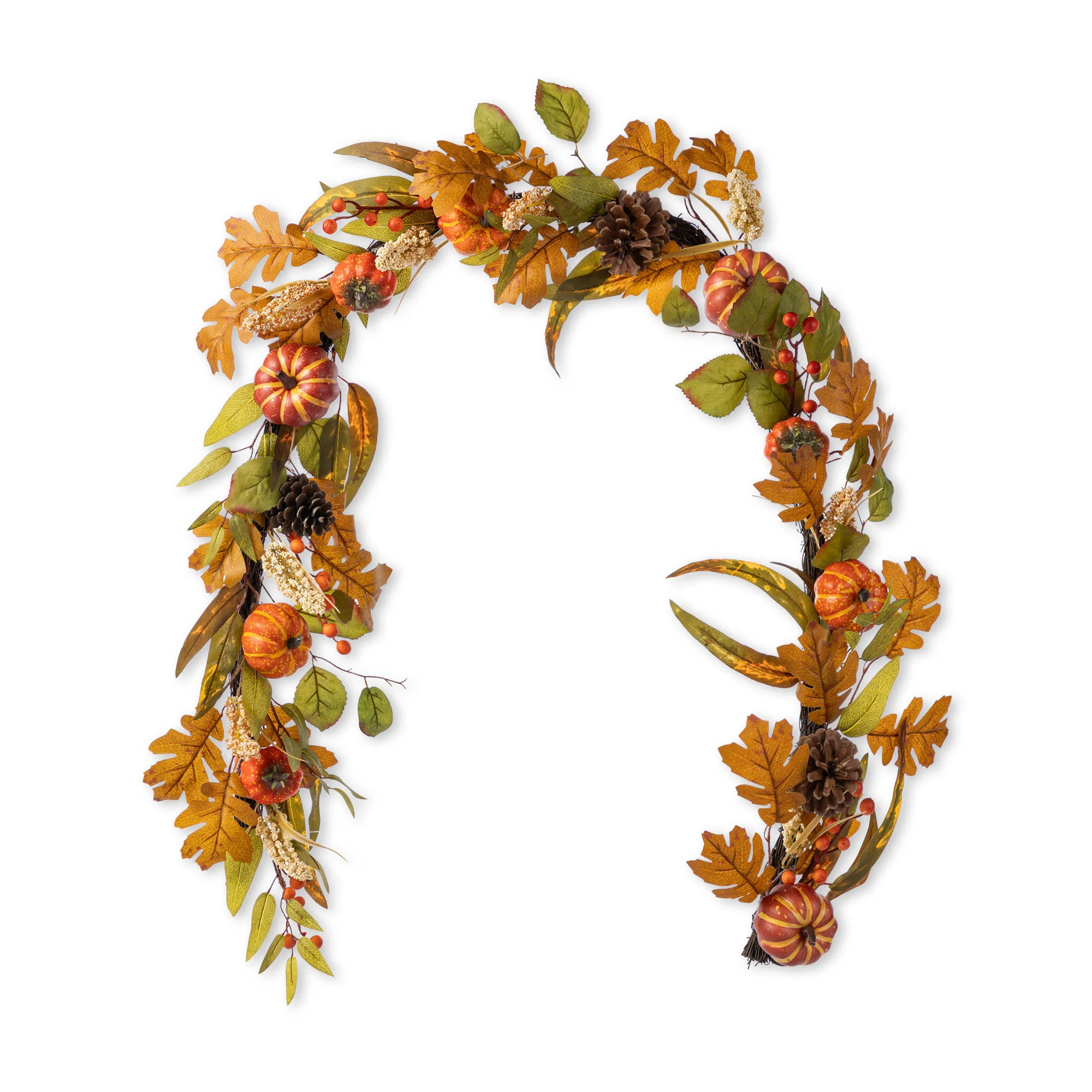 72"L Fall Pumpkin Leaf Floral Garland | Wayfair North America