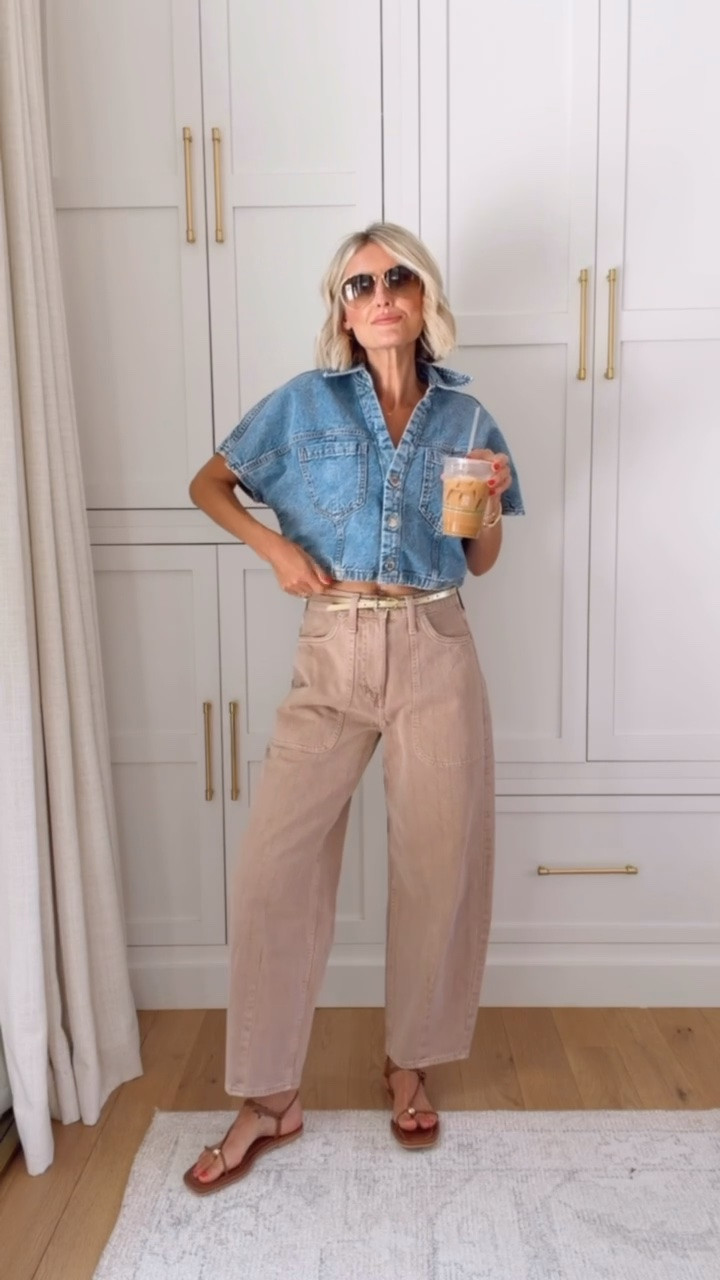 Denim on denim is so chic 👏🏼 wearing XS/4.

Loverly Grey, Zara, Target find, Target fashion, denim top, barrel jeans outfit, barrel denim outfit, summer fashion, summer outfit ideas

#LTKootd #LTKSeasonal