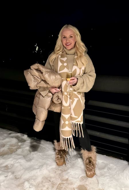 Oversized sweater. Winter look. Sweater weather. Monclear faux fur boots. Ski trip. 

#LTKtravel #LTKSeasonal #LTKshoecrush