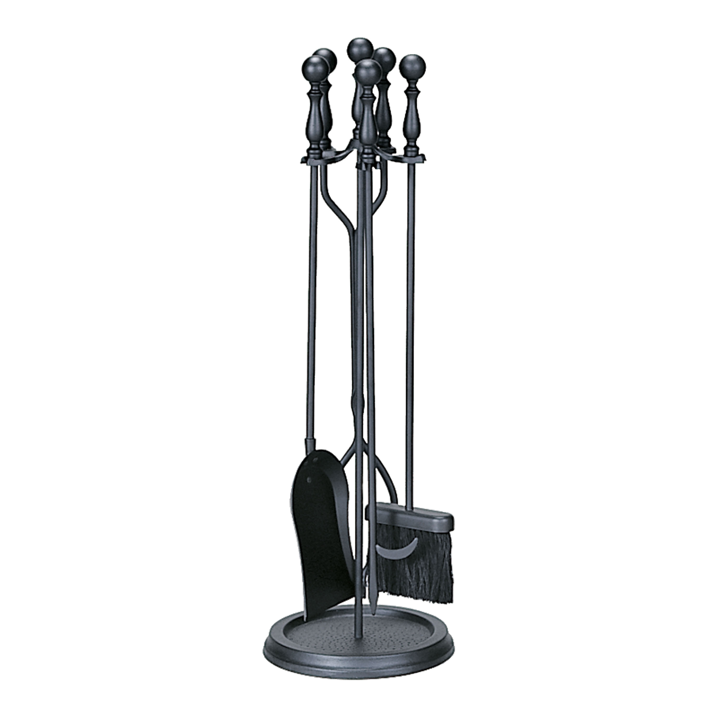 Black Iron Ball Handle 5 Piece Fireplace Tool Set | World Market