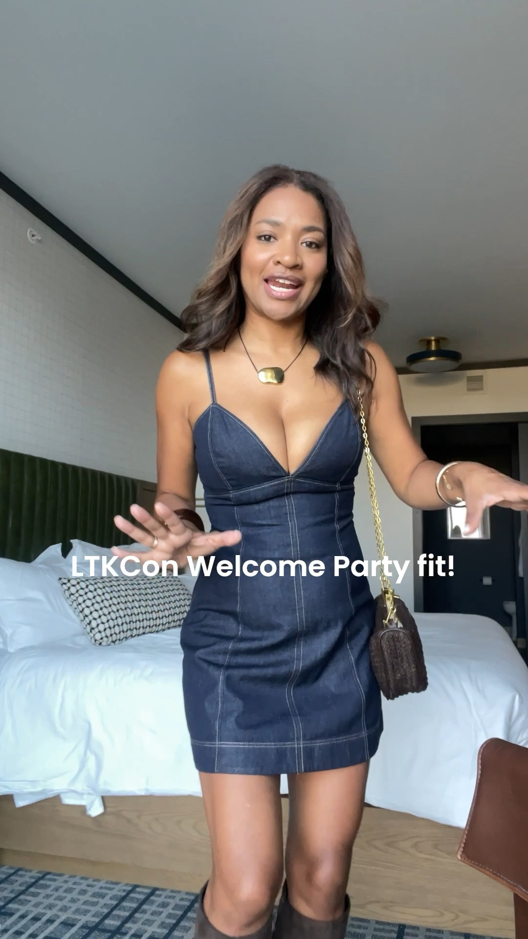 LTKCon welcome party outfit! #ltkcon wearing a small P in the dress 

 #ltkfindsunder50 #ltkfindsunder100 #ltkcon