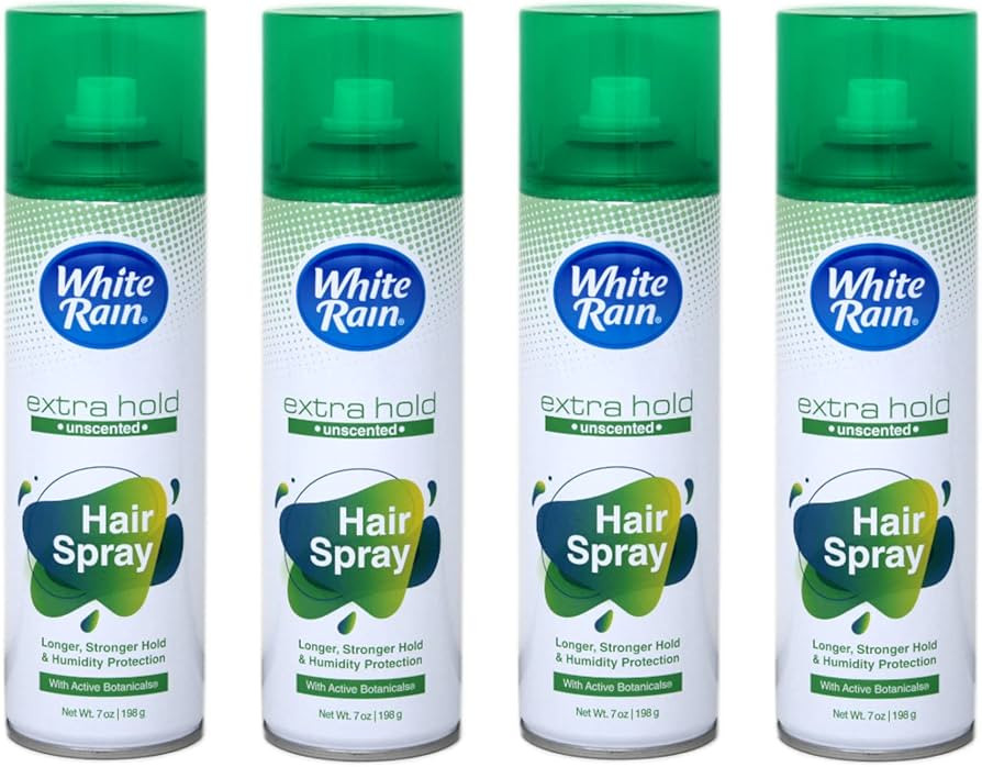 White Rain Hairspray Extra Hold Unscented, 7 oz (Pack of 4), Aerosol Hairspray for Women & Men, H... | Amazon (US)