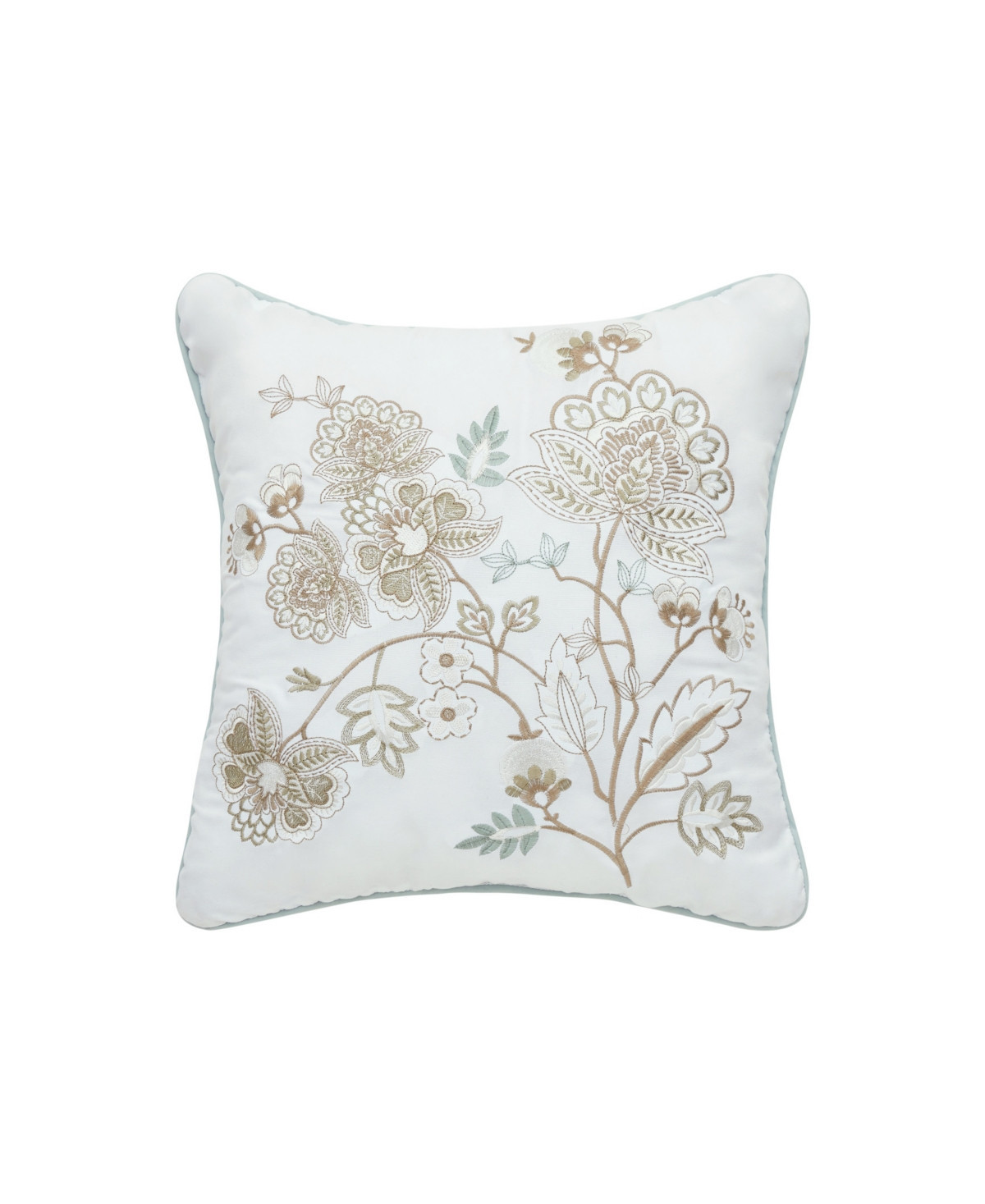 Royal Court Spring Social Embellished Decorative Pillow, 16" x 16" - Spa | Macy's