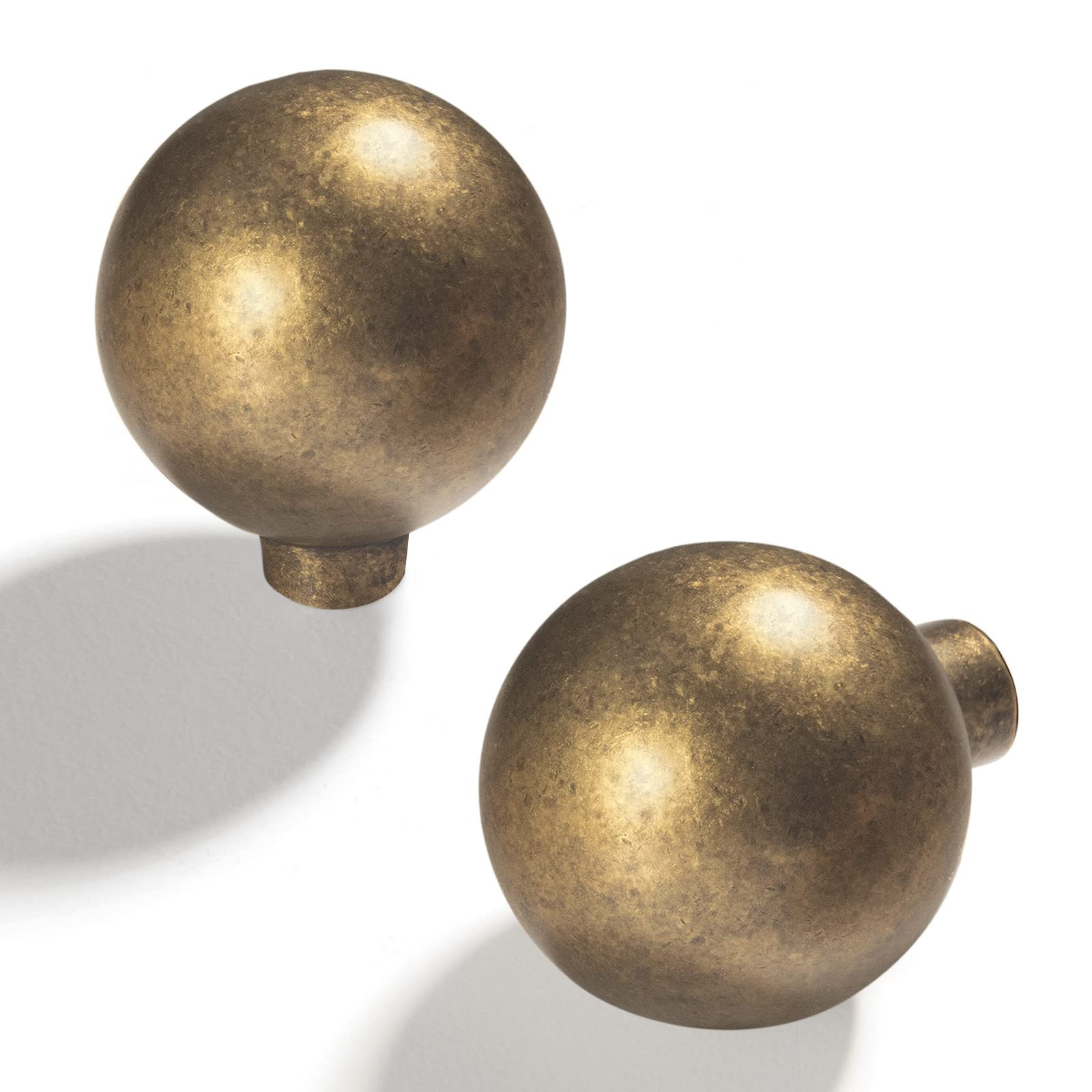 Goo-Ki Antique Brass zinc Alloy Cabinet Pull for Dresser,Wardrobe,Cupboard- Single knob 6 Pack | Amazon (US)