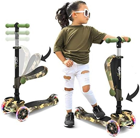 3 Wheeled Scooter for Kids - Stand & Cruise Child/Toddlers Toy Folding Kick Scooters w/Adjustable... | Amazon (US)