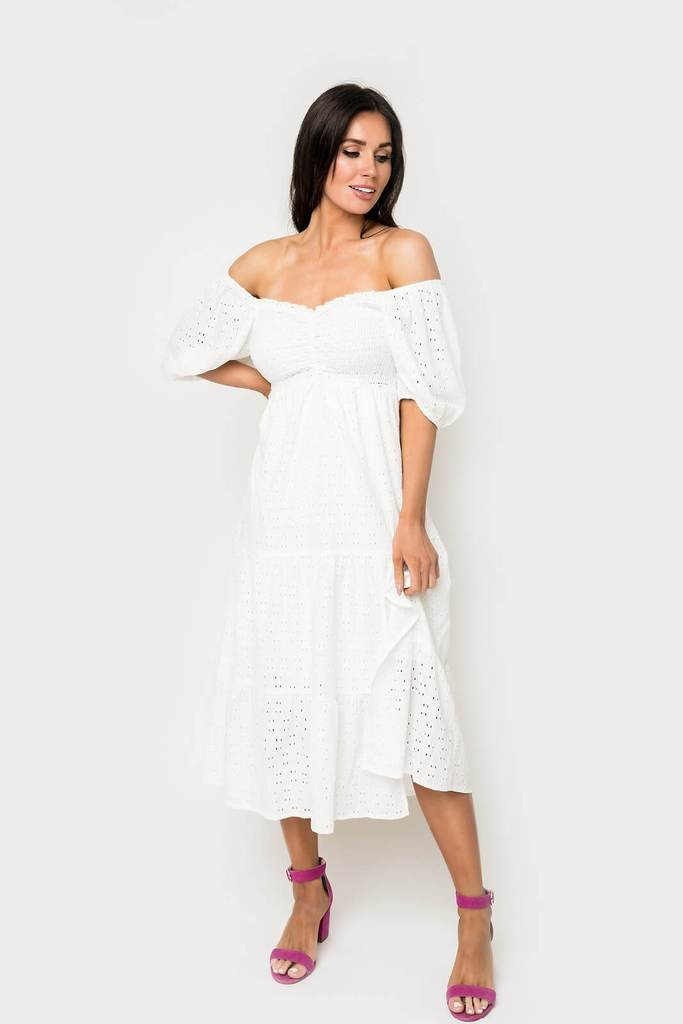 Jennifer Smocked Puff Sleeve Dress | Gibsonlook