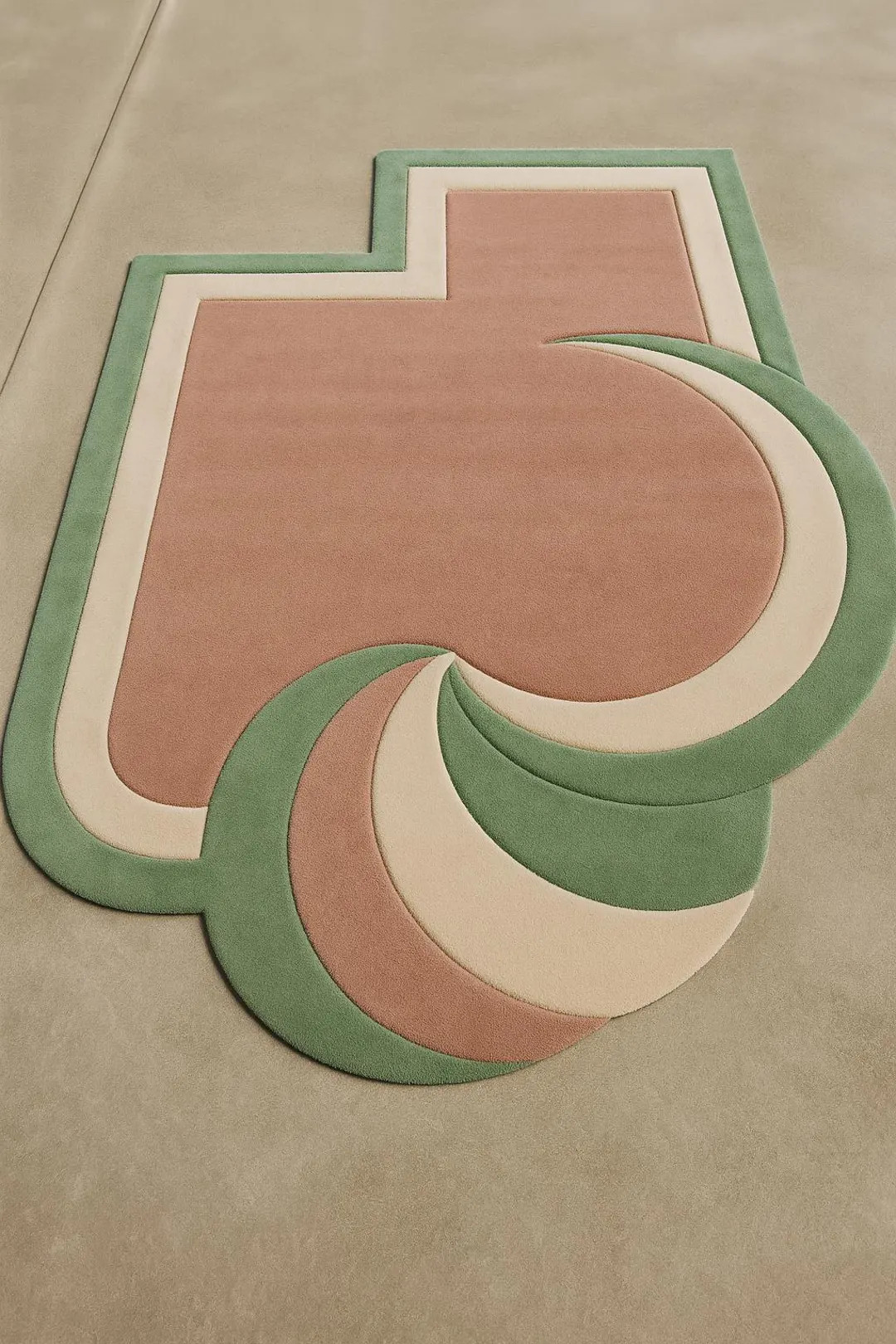 8x10ft Hand-Tufted Abstract Wool Rug in Earthy Green, Beige & Terracotta | Modern Sculptural Floo... | Etsy (US)