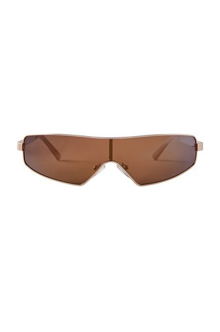 dime optics Ventura in Brushed Gold & Light Brown Solid Flash from Revolve.com | Revolve Clothing (Global)
