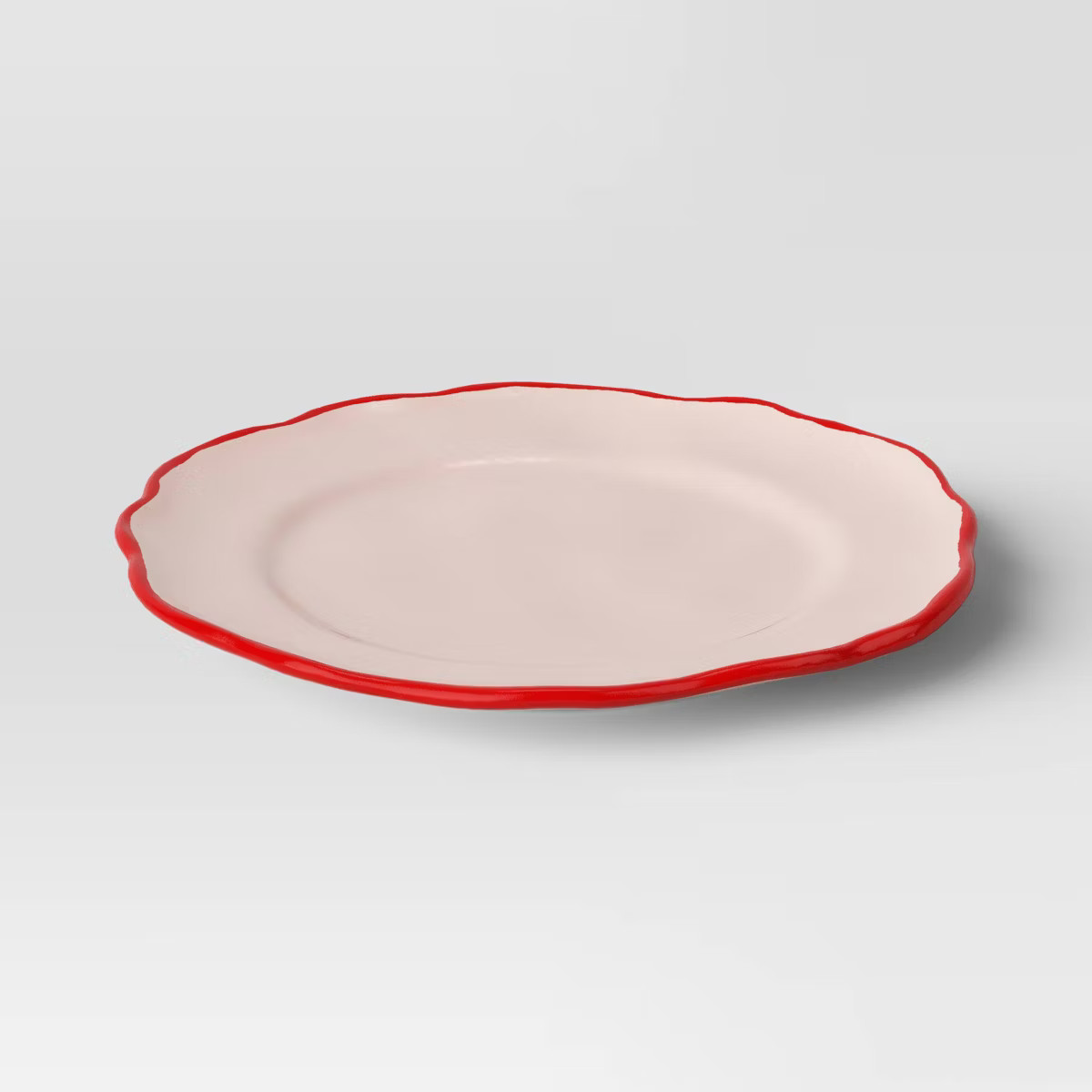 7.25" Valentine Stoneware Appetizer Plate Pink with Red Rim - Threshold™ | Target
