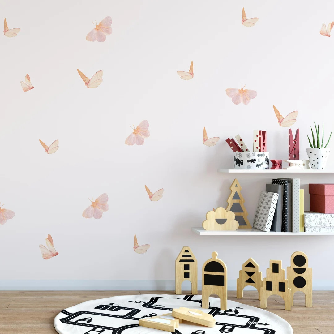 Butterfly decals for kids room, watercolor decal, watercolor butterfly decal, wall decal nursery,... | Etsy (US)