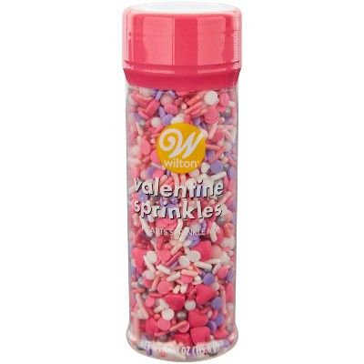 Wilton Pink & Purple Heart Sprinkle Mix Tall Bottle - 4.08oz | Target