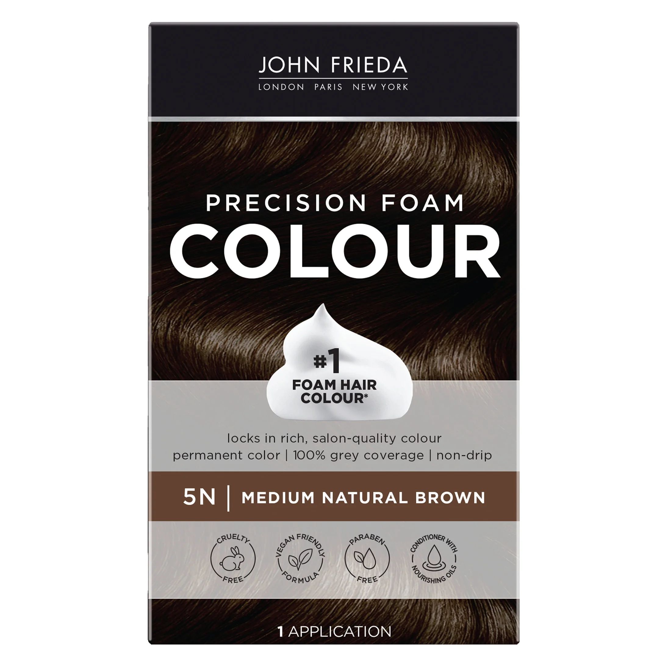 John Frieda Precision Foam Hair Color Kit, Brown Hair Dye, 5N Medium Natural Brown Hair Color, 1 ... | Walmart (US)