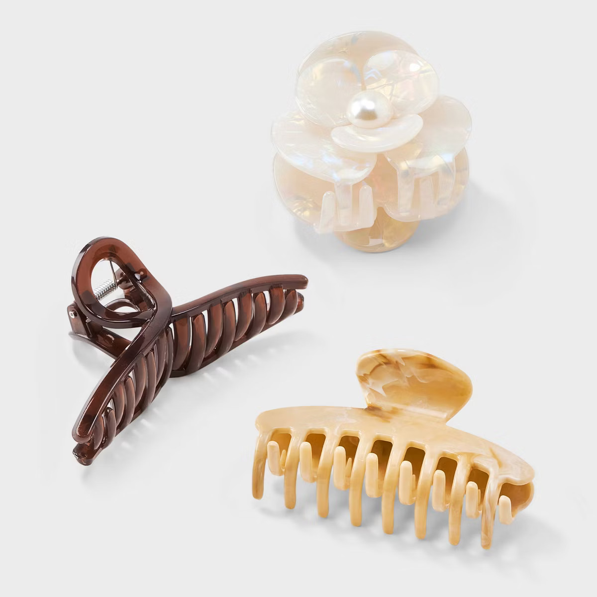 Flower Loop Claw Hair Clip Set 3pc - A New Day™ | Target