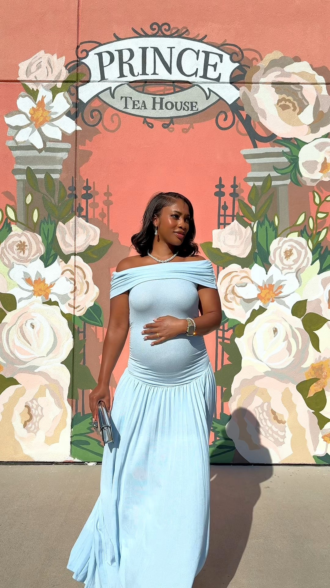 Bump-friendly dress! 🩵 Wearing size medium  

#LTKBump #LTKBaby #LTKStyleTip