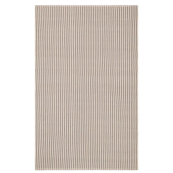 Pinstripe Grey/Ivory Handwoven Indoor/Outdoor Rug | Wayfair North America