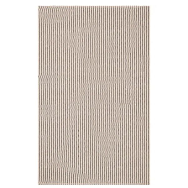 Pinstripe Grey/Ivory Handwoven Indoor/Outdoor Rug | Wayfair North America