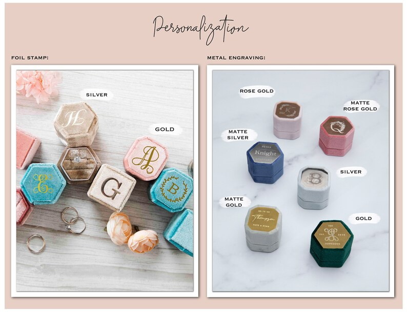 Ring Box | Engagement Ring Box | Wedding Ring Box | Velvet Ring Box | Proposal | Double Slot | Ri... | Etsy (US)