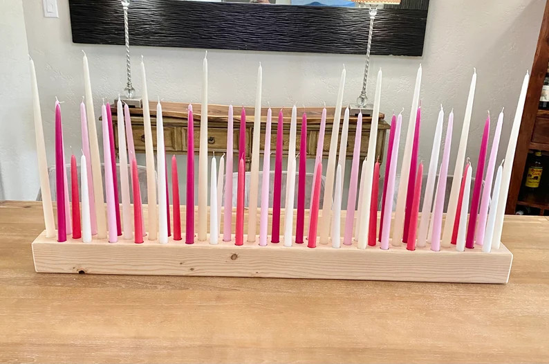 24”-48" GIANT raw fir wooden taper candle holder, Birthday Bridal Shower Wedding Centerpiece, C... | Etsy (US)