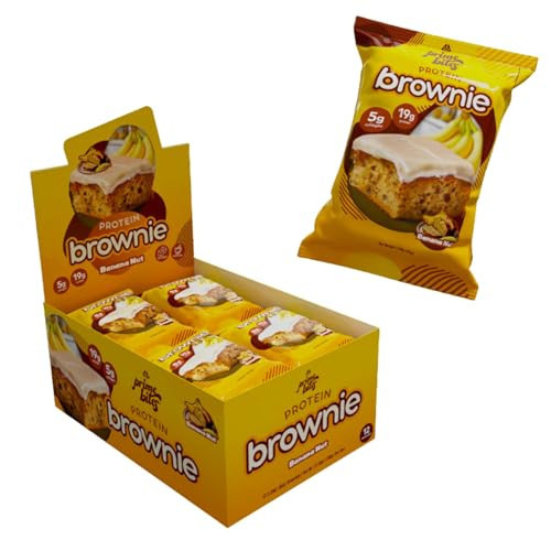 Prime Bites Protein Brownie, High Protein, Collagen Fortified Low Sugar Treat, Delicious Snack - 12 Bars per Box (Banana Nut) | Amazon (US)