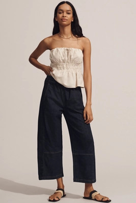 The Izzie Relaxed Pull-On Barrel Jeans by Pilcro | Anthropologie (US)