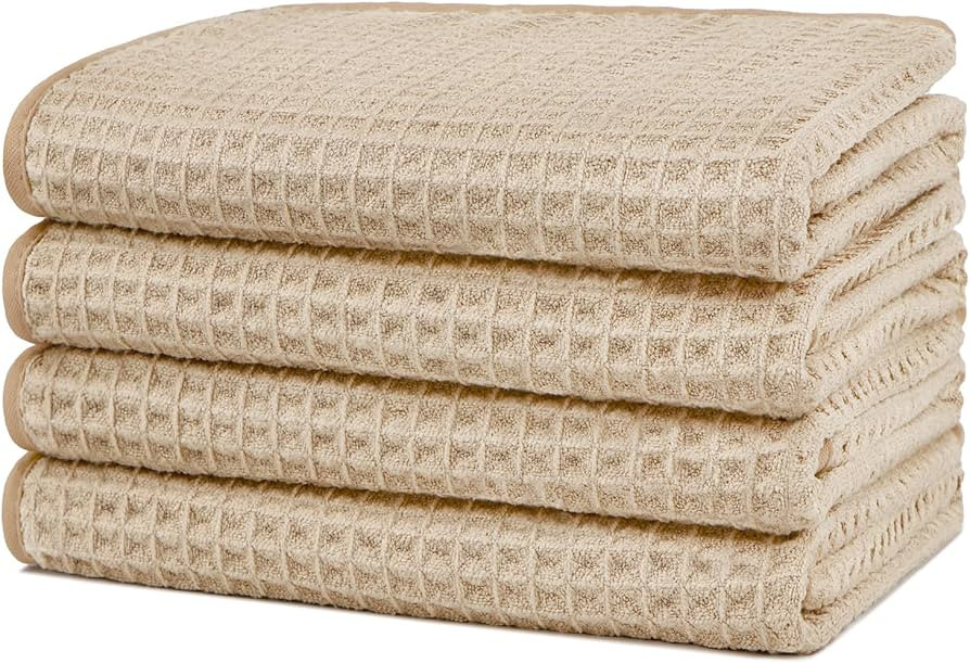 Amazon.com: HOMEXCEL 4 Pack Premium Waffle Hand Towels, Microfiber Hand Towels for Bathroom, Ultr... | Amazon (US)