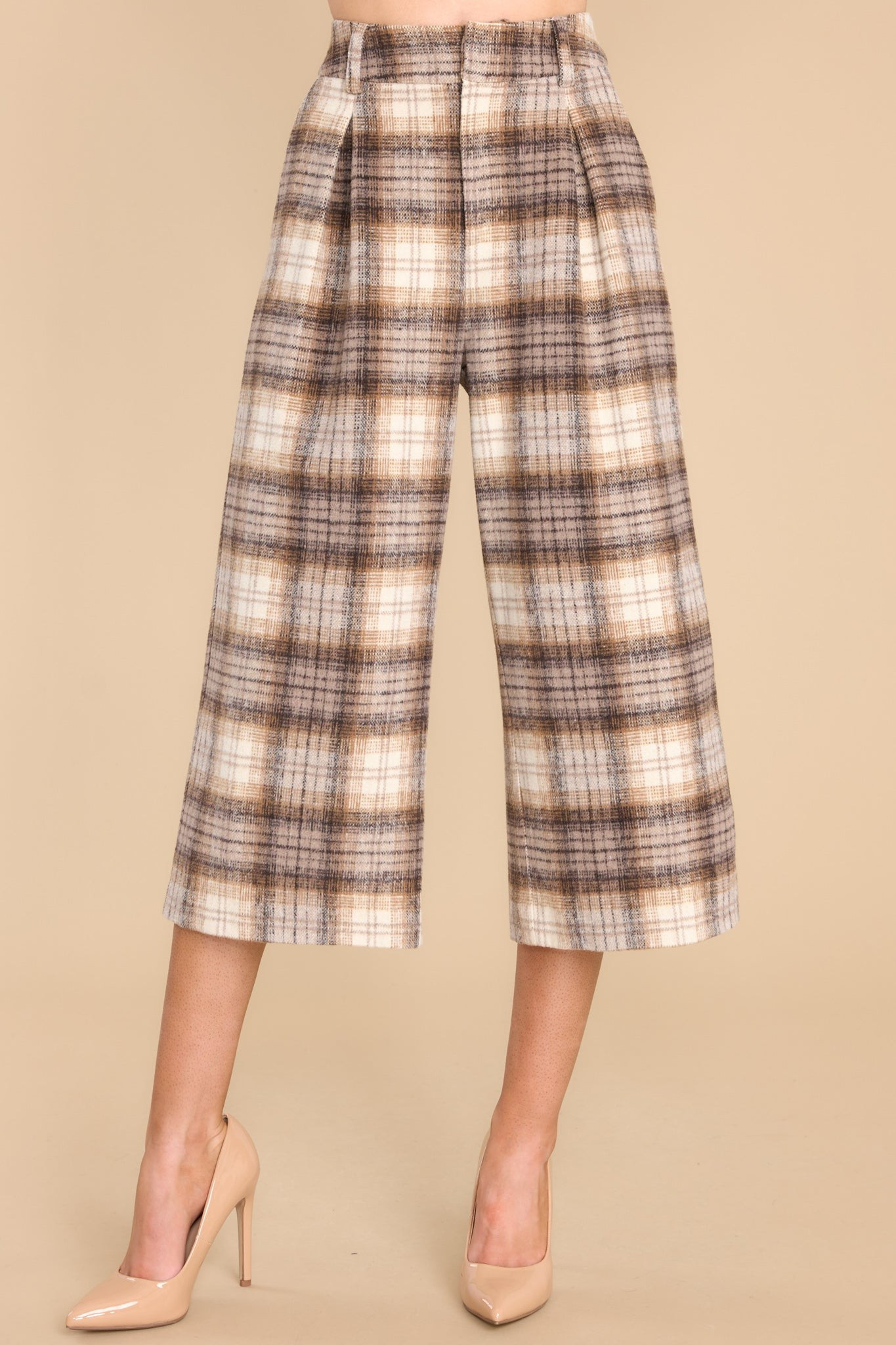 Change Of Pace Brown Plaid Pants | Red Dress 