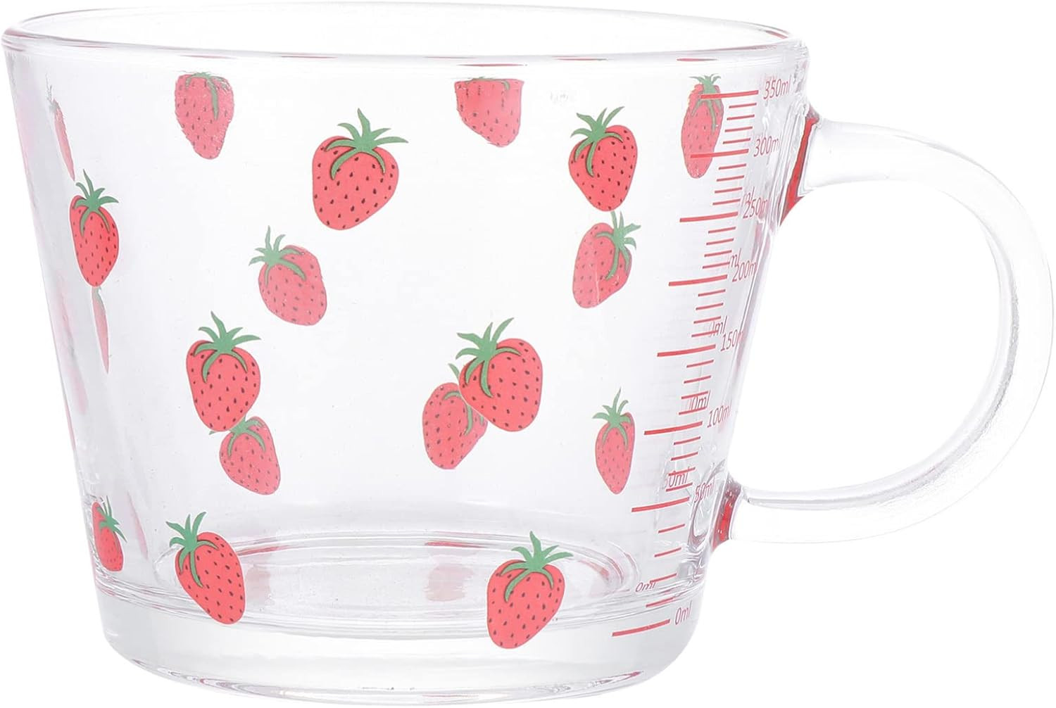 HEMOTON Glass Breakfast Milk Cup with Scale Strawberry Pattern Glass Tumbler Water Mug Juice Drin... | Amazon (US)