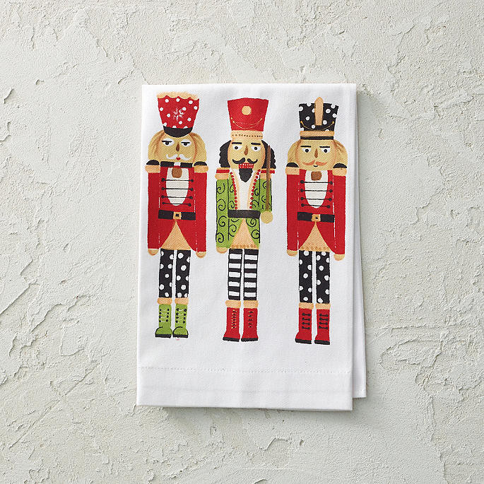 Handpainted Nutcracker Tea Towels, Set of Two | Frontgate | Frontgate