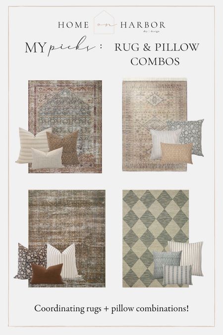 Area rug and pillow combinations. 

#LTKhome