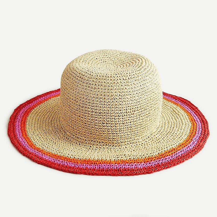 Wide-brim crochet garden hat | J.Crew US