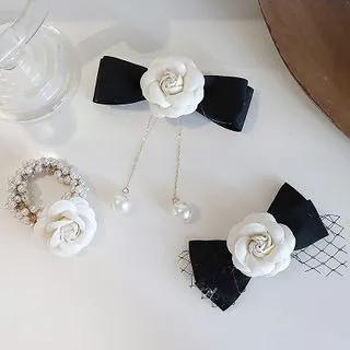 Cheveux - Faux Pearl Flower Hair Tie / Hair Clip (Various Designs) | YesStyle | YesStyle Global