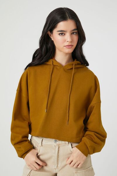 Cropped French Terry Hoodie | Forever 21 (US)