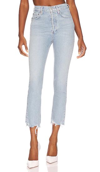 Riley High Rise Straight Crop in Bitter | Revolve Clothing (Global)